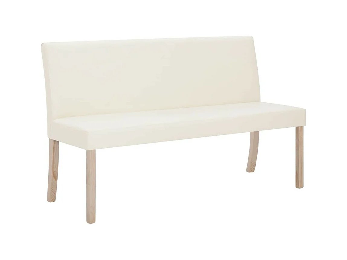 Banc 139,5cm Crème Similicuir Riza