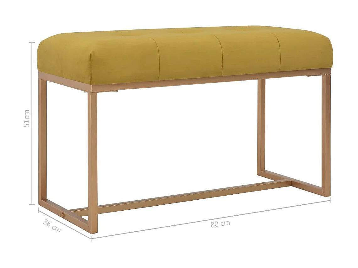 Banc 80cm Moutarde Velours