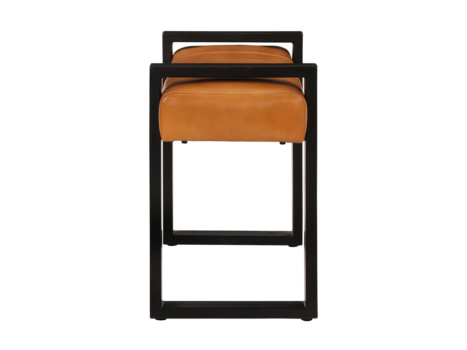 Banc Noir et marron 110cm Cuir de chèvre véritable