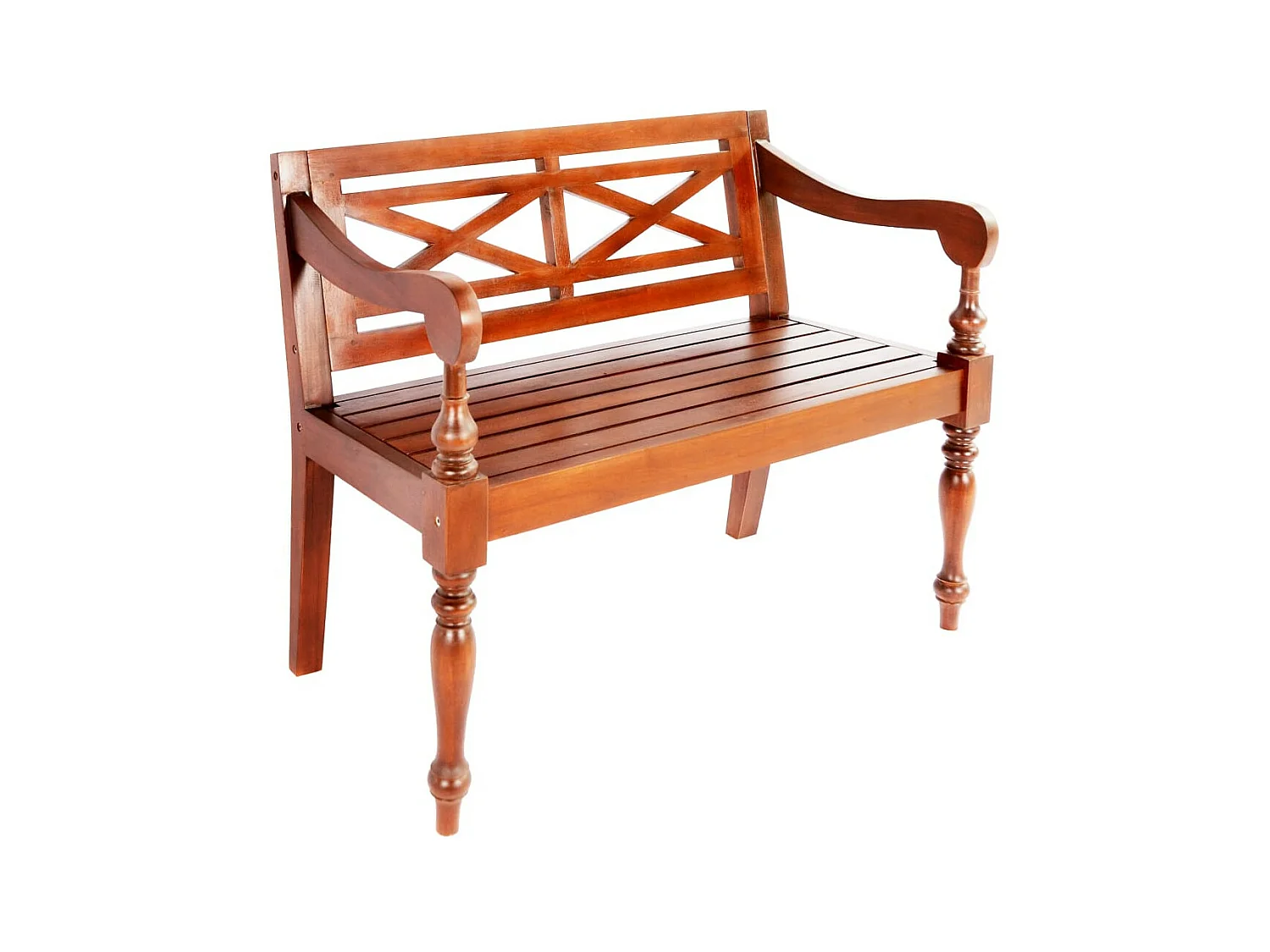 Banc bois acajou massif foncé Gardene 98cm