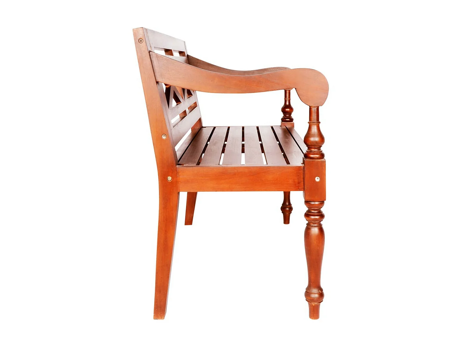 Banc bois acajou massif foncé Gardene 98cm