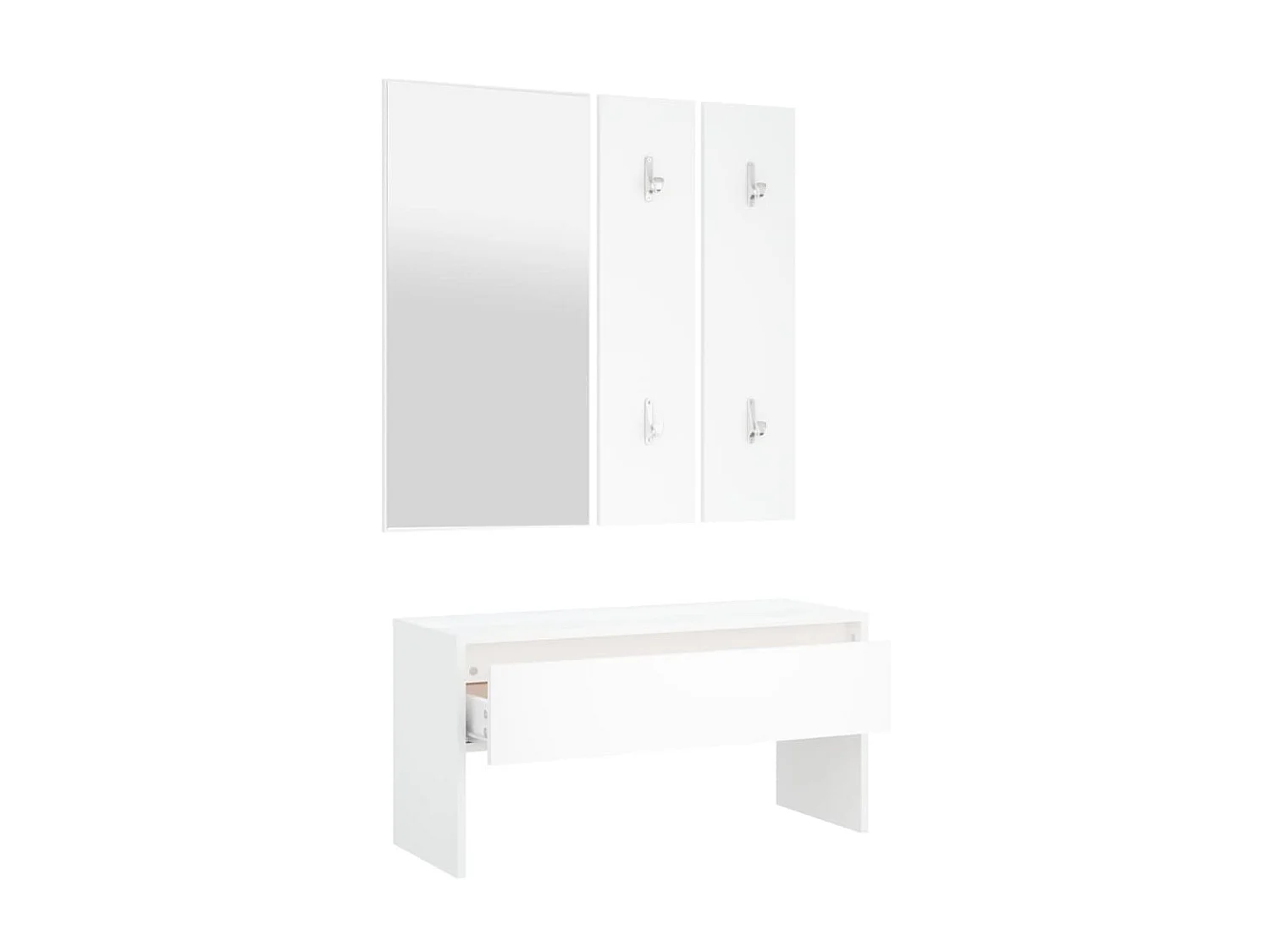 Halmeubelset bewerkt hout wit