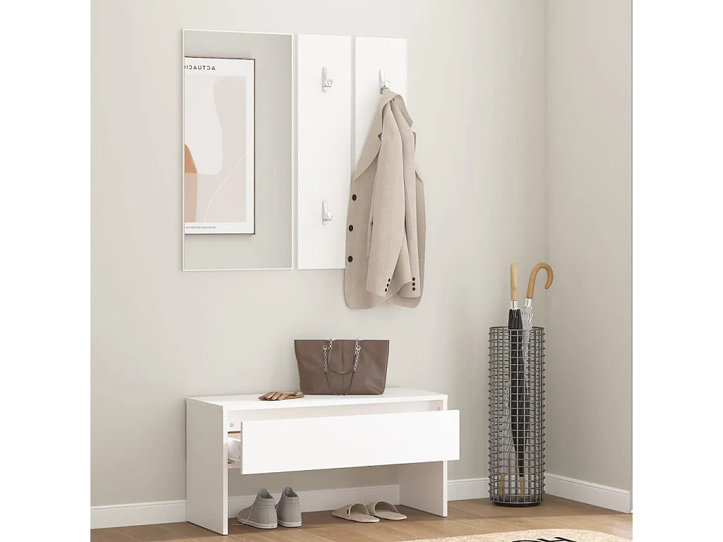 Ensemble de meubles de couloir Blanc Bois d'ingénierie