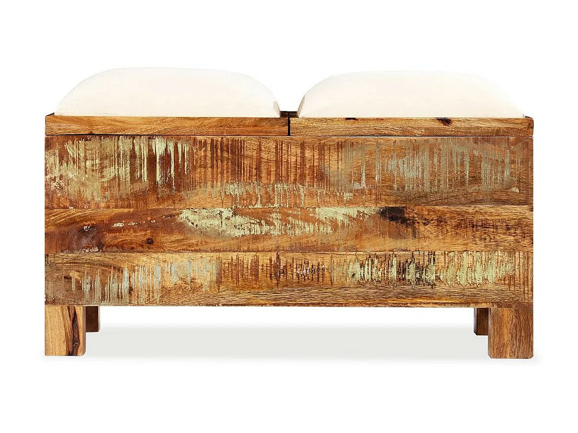 Banc de rangement Bois massif recyclé 80 x 40x40