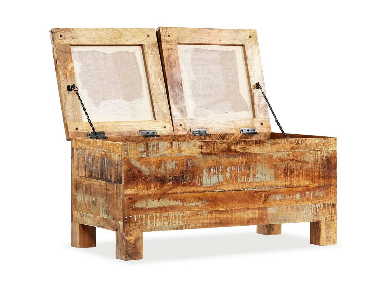 Banc de rangement Bois massif recyclé 80 x 40x40