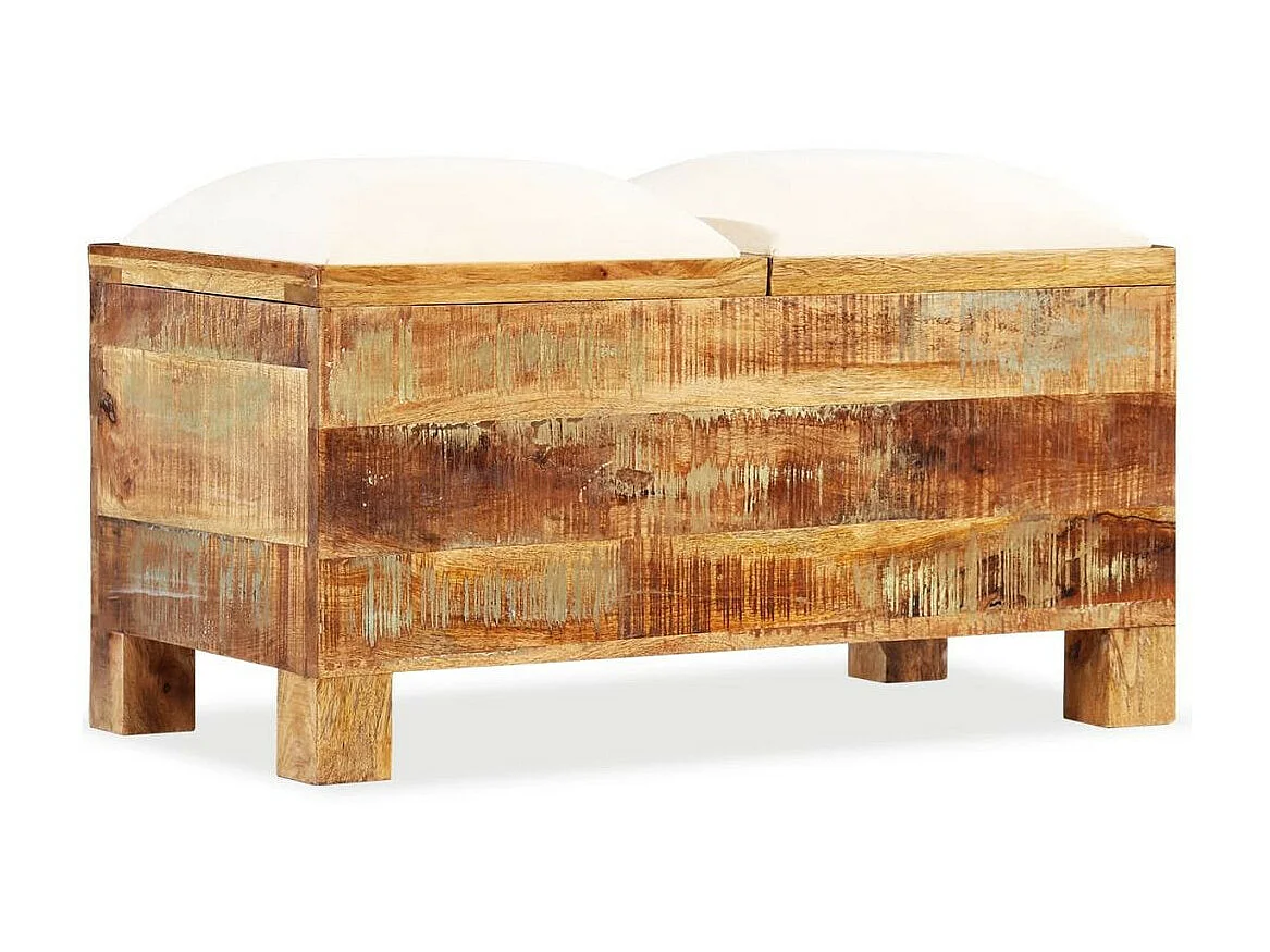 Banc de rangement Bois massif recyclé 80 x 40x40