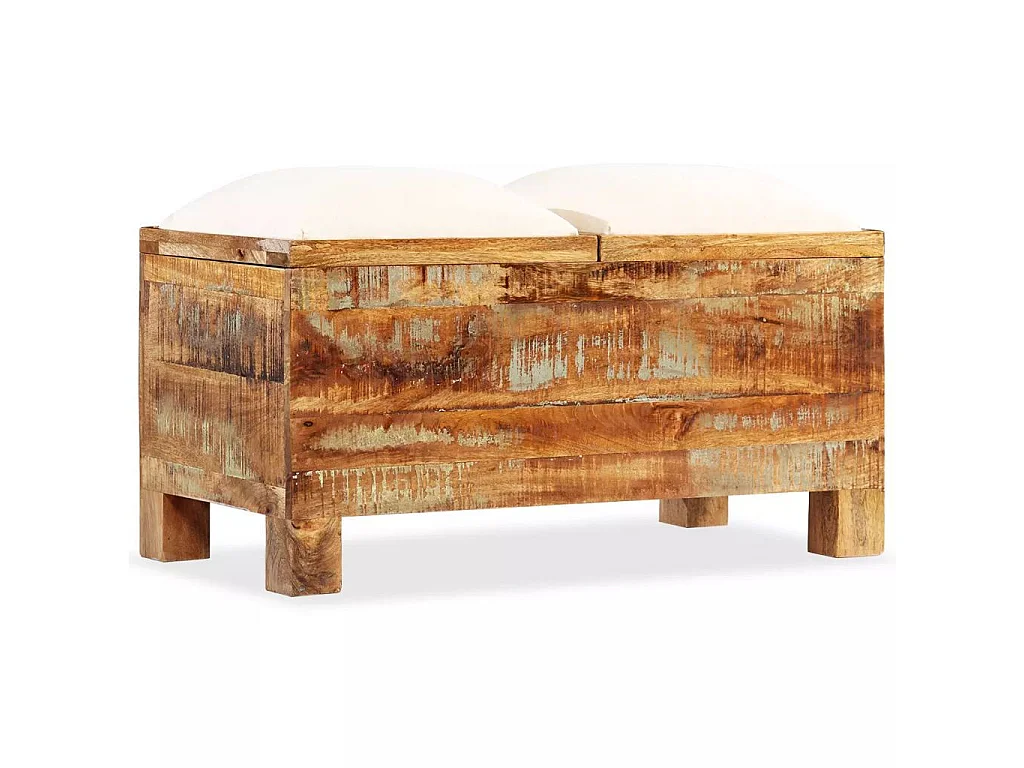 Banc de rangement Bois massif recyclé 80 x 40x40