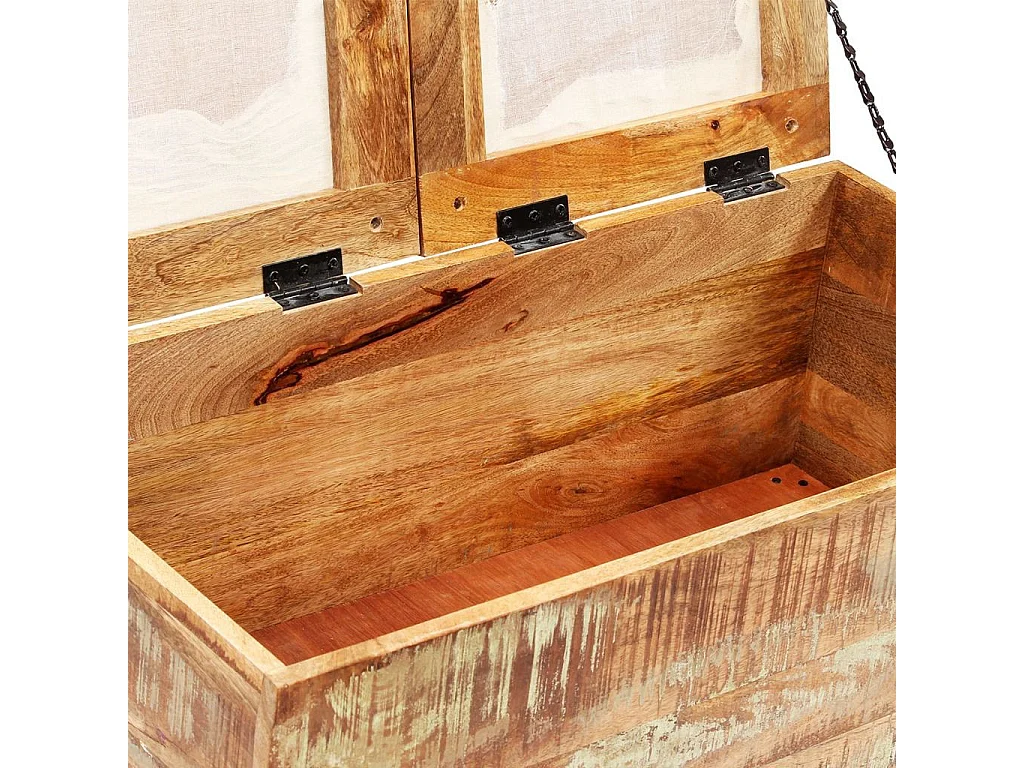 Banc de rangement Bois massif recyclé 80 x 40x40