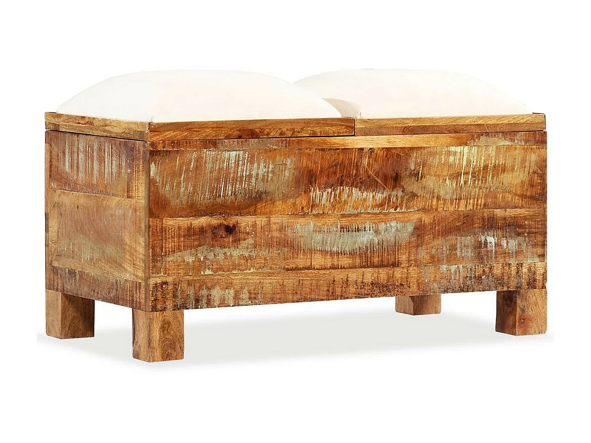 Banc de rangement Bois massif recyclé 80 x 40x40