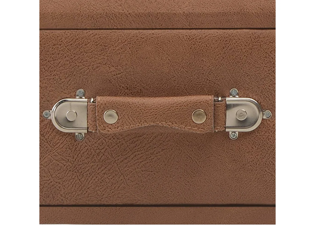 Banc avec tiroirs 80cm Marron foncé Similicuir