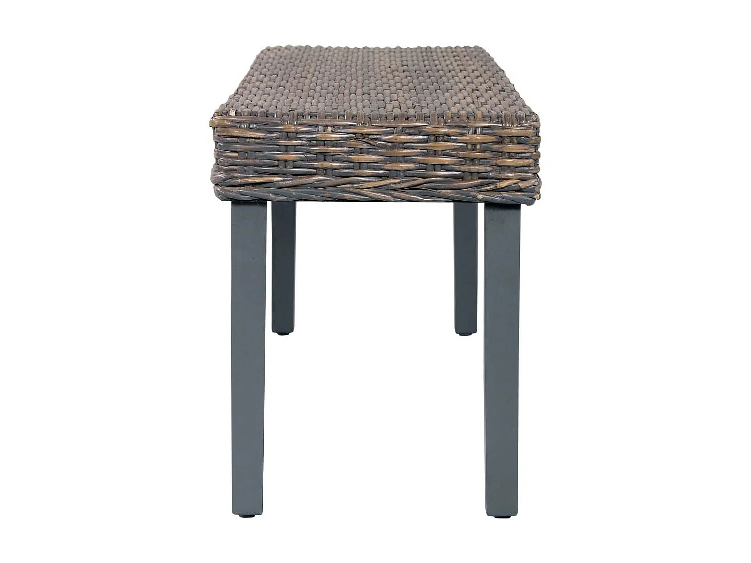 Banc 110cm Gris Rotin naturel kubu et bois de manguier massif