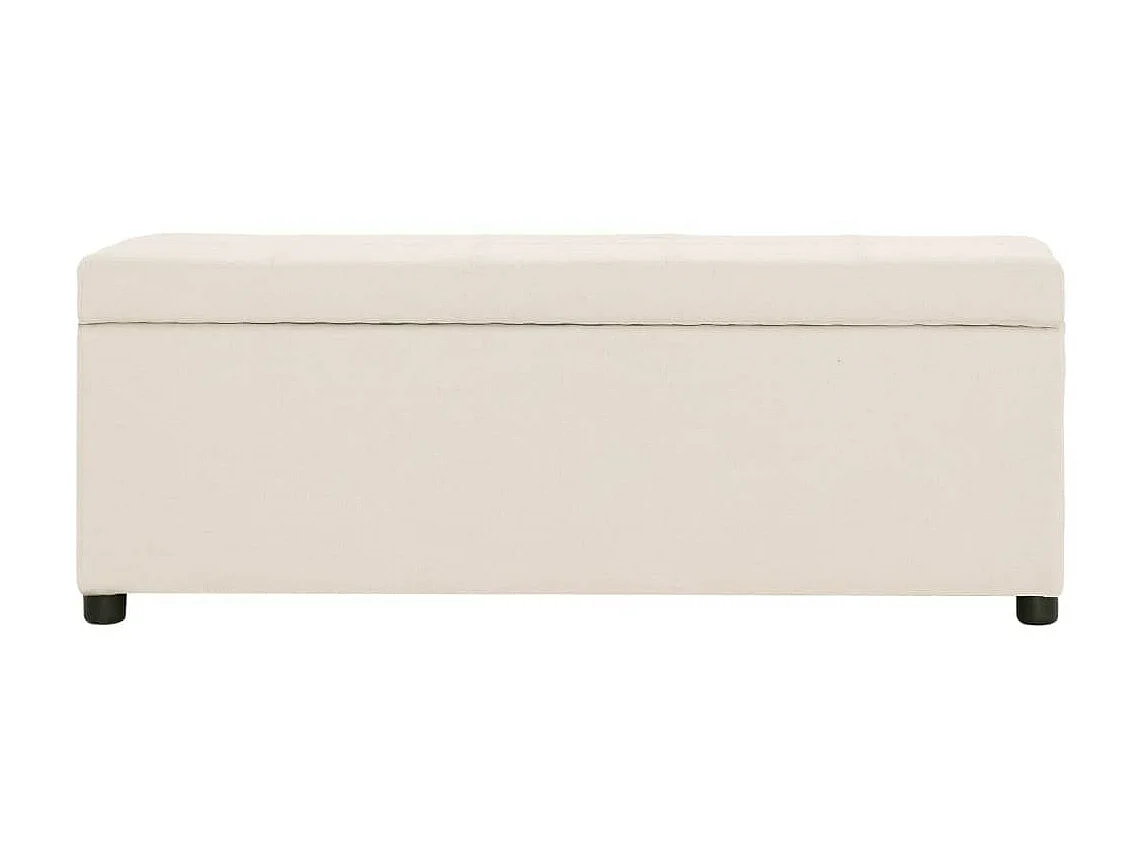 Banc avec compartiment de rangement 116cm Crème Polyester