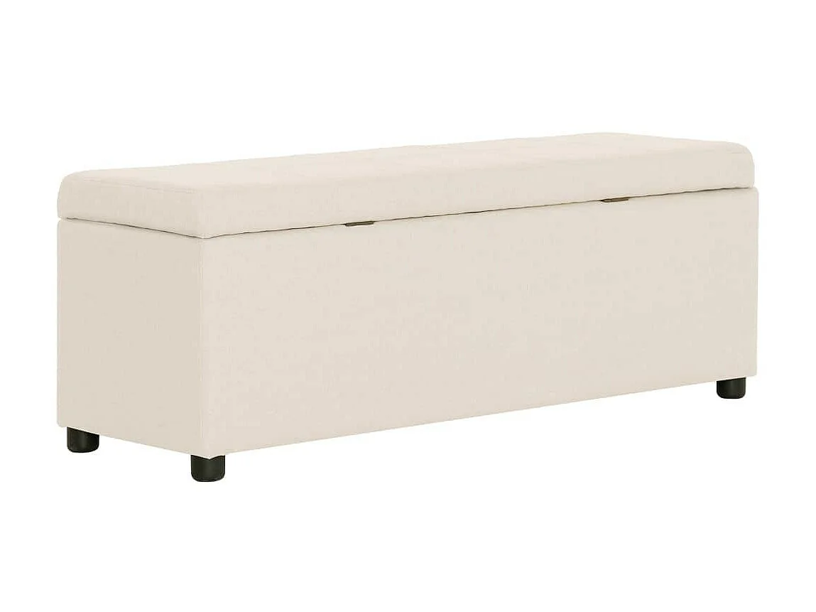 Banc avec compartiment de rangement 116cm Crème Polyester