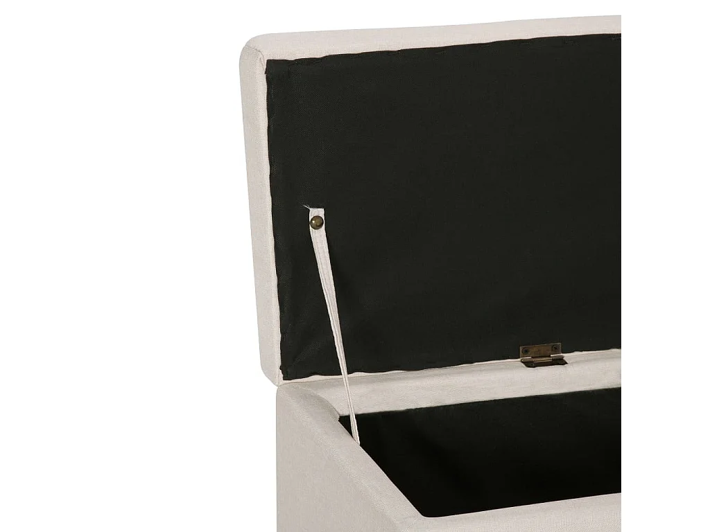 Banc avec compartiment de rangement 116cm Crème Polyester