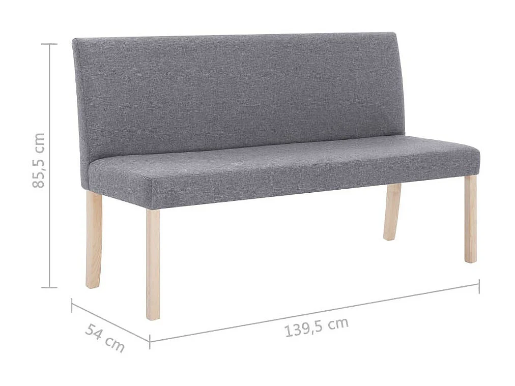 Banc 139,5cm Gris clair Polyester Riza