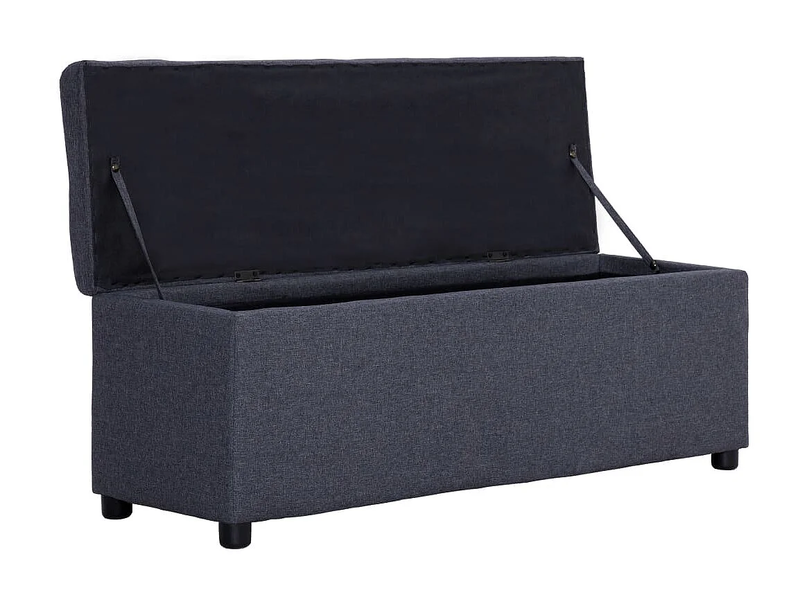 Banc avec compartiment de rangement 116cm Gris foncé Polyester