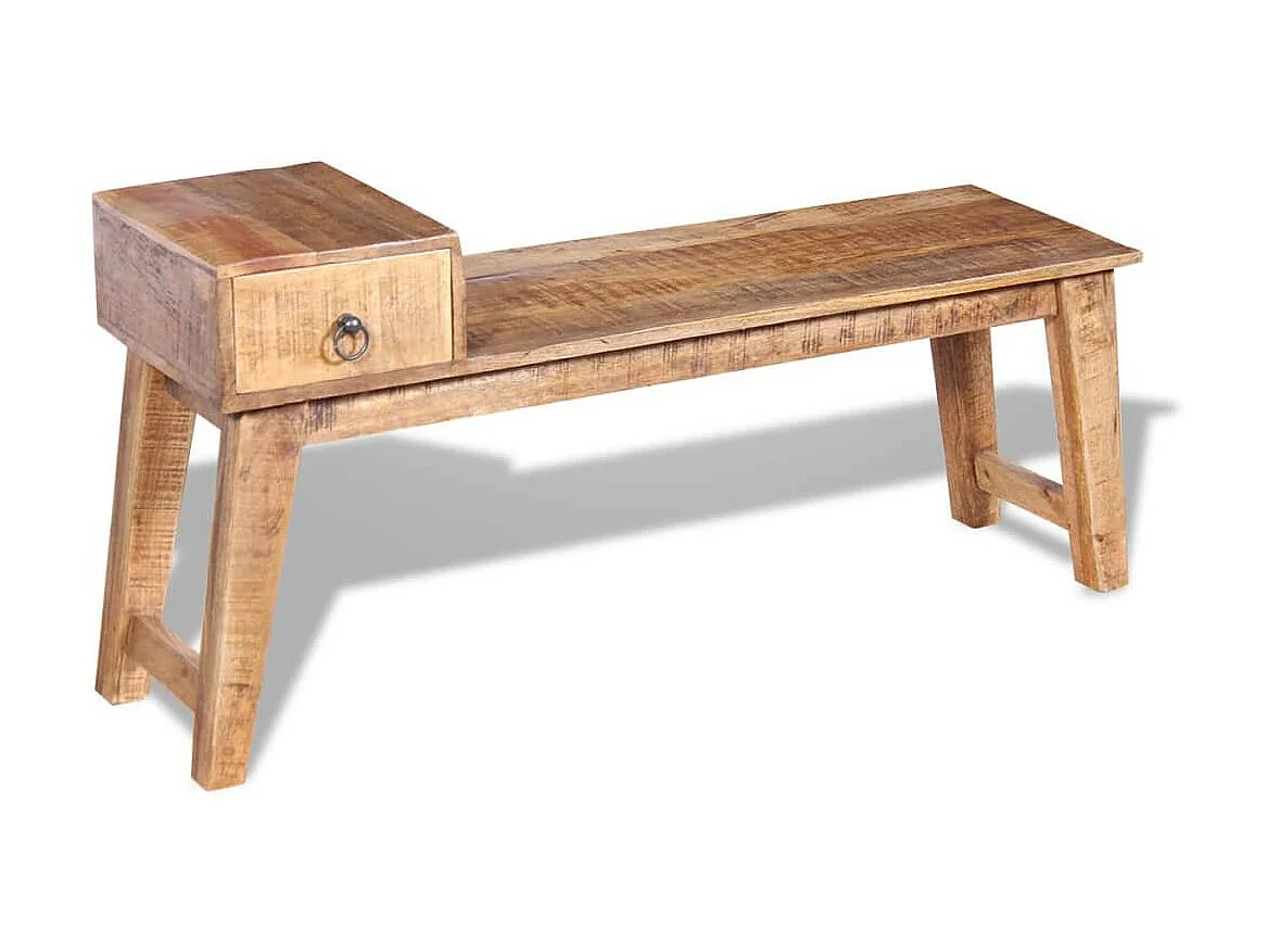 Banc avec tiroir Bois de manguier massif 120 x 36x60