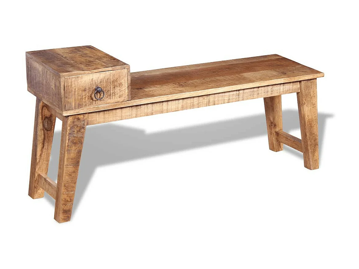 Banc avec tiroir Bois de manguier massif 120 x 36x60