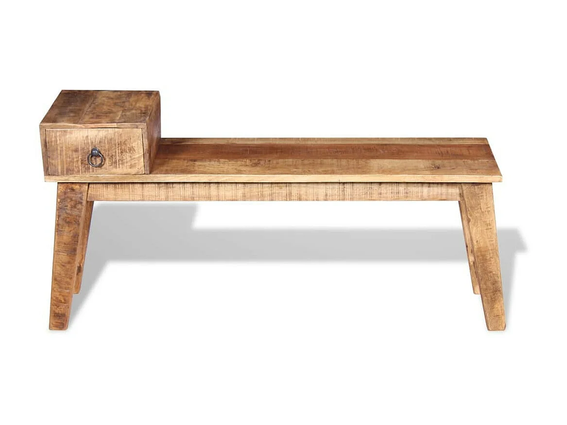Banc avec tiroir Bois de manguier massif 120 x 36x60