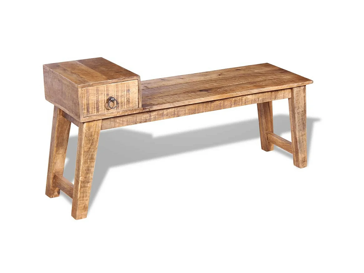 Banc avec tiroir Bois de manguier massif 120 x 36x60