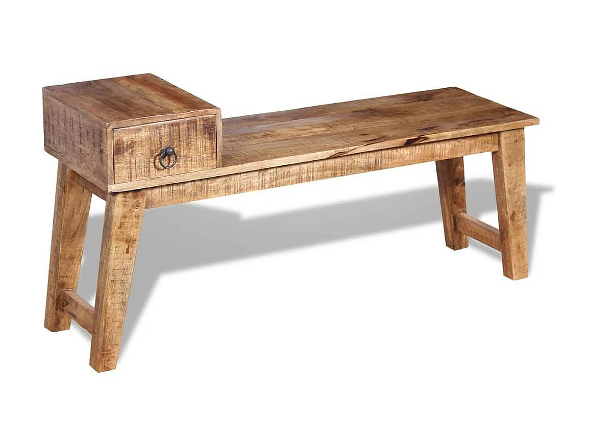 Banc avec tiroir Bois de manguier massif 120 x 36x60