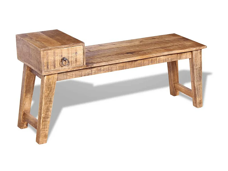 Banc avec tiroir Bois de manguier massif 120 x 36x60