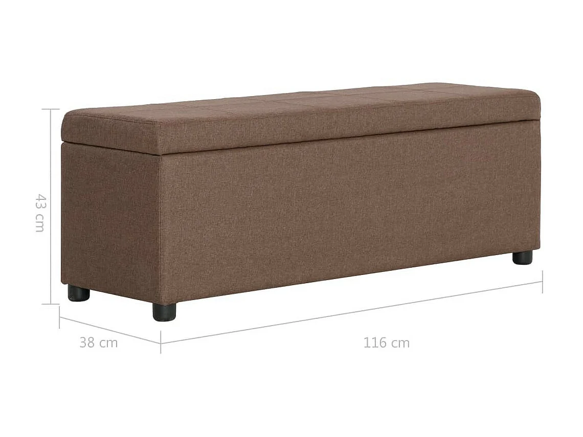 Banc avec compartiment de rangement 116cm Marron Polyester