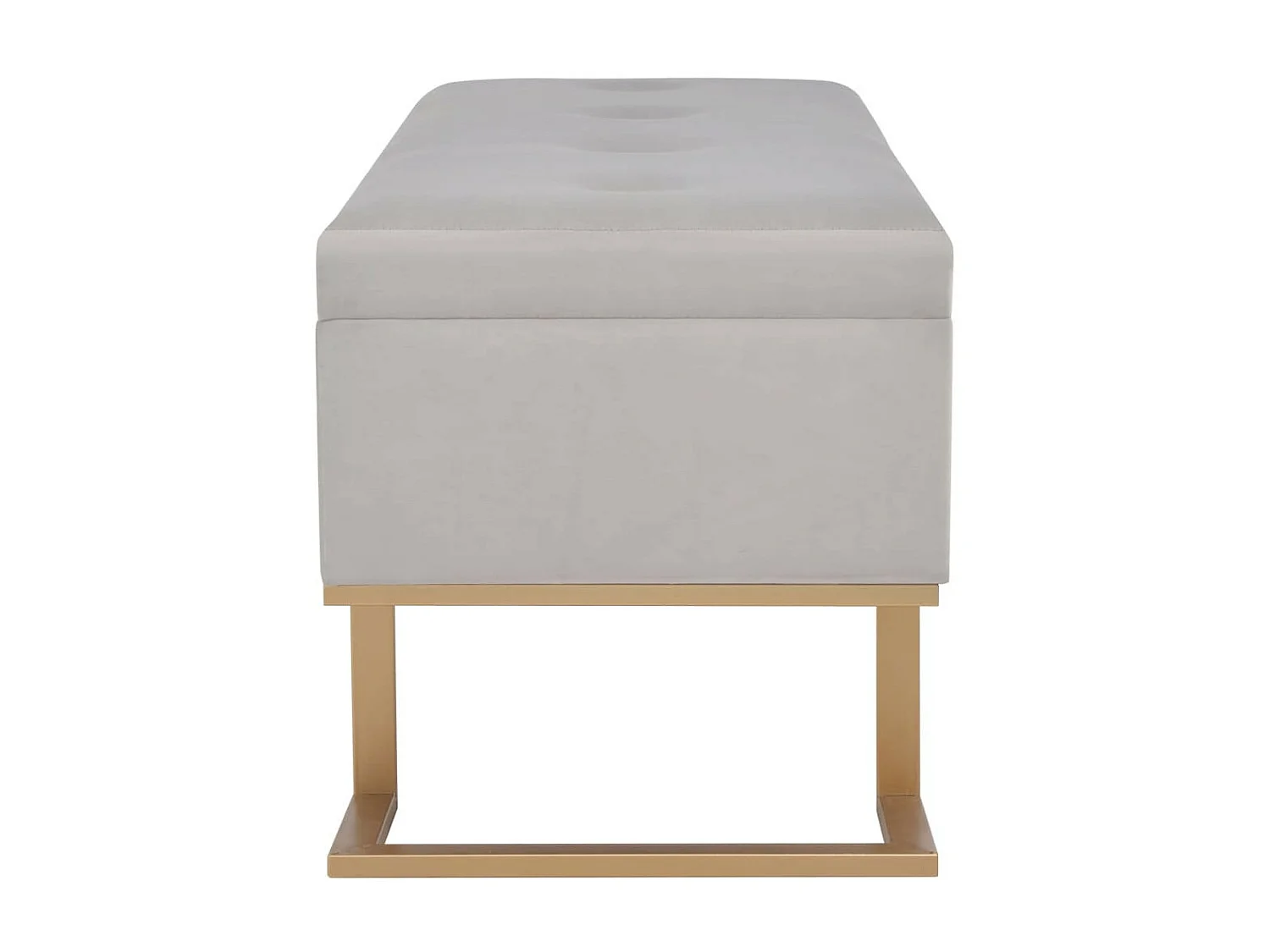 Banc avec compartiment de rangement 105cm Gris Velours