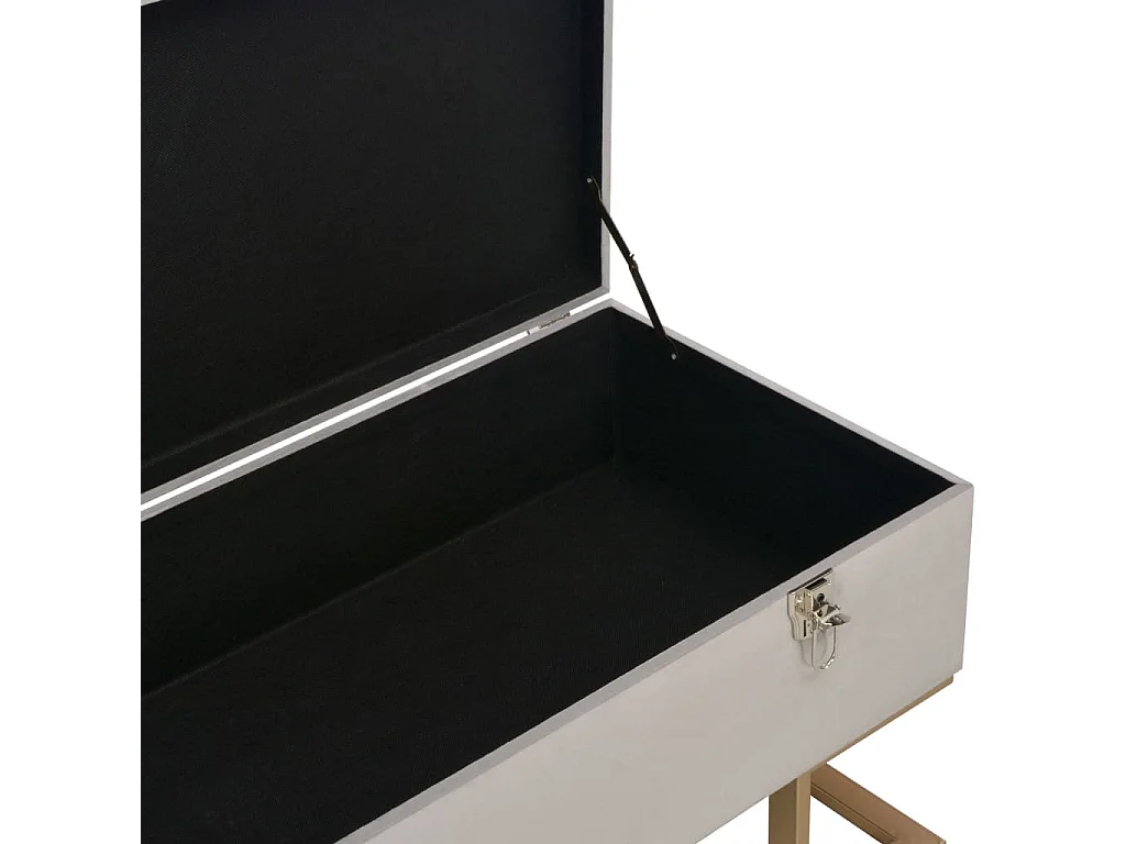 Banc avec compartiment de rangement 105cm Gris Velours