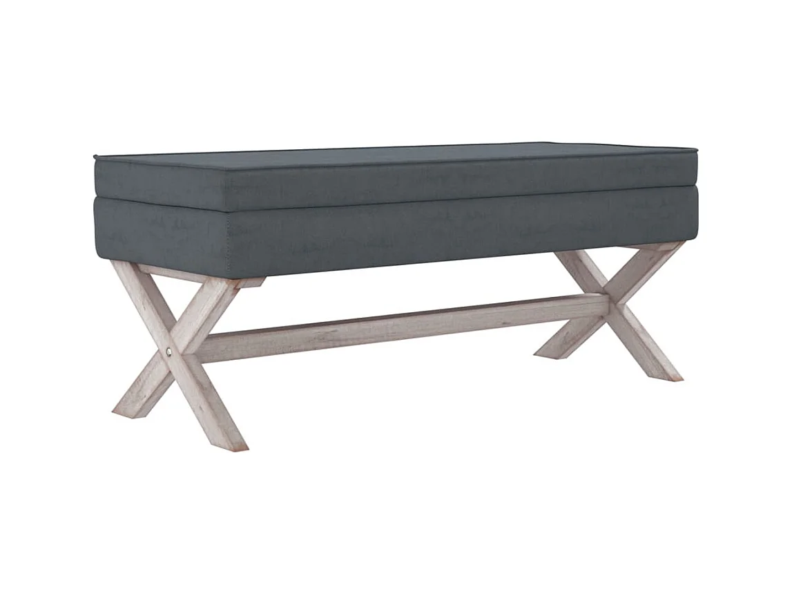 Tabouret de rangement Gris foncé 110x45x49 Velours
