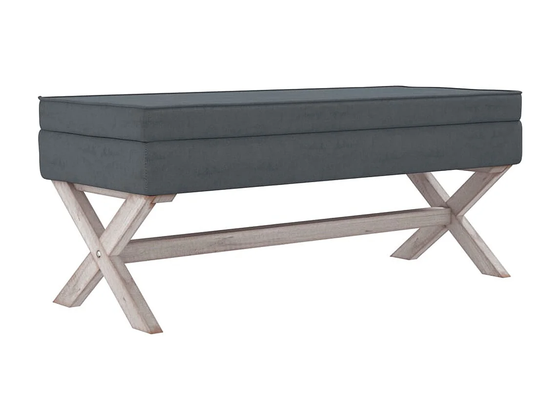 Tabouret de rangement Gris foncé 110x45x49 Velours