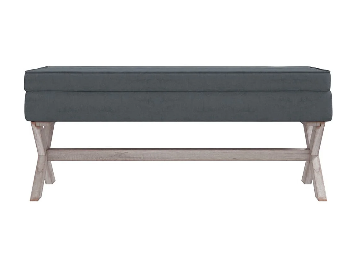 Tabouret de rangement Gris foncé 110x45x49 Velours