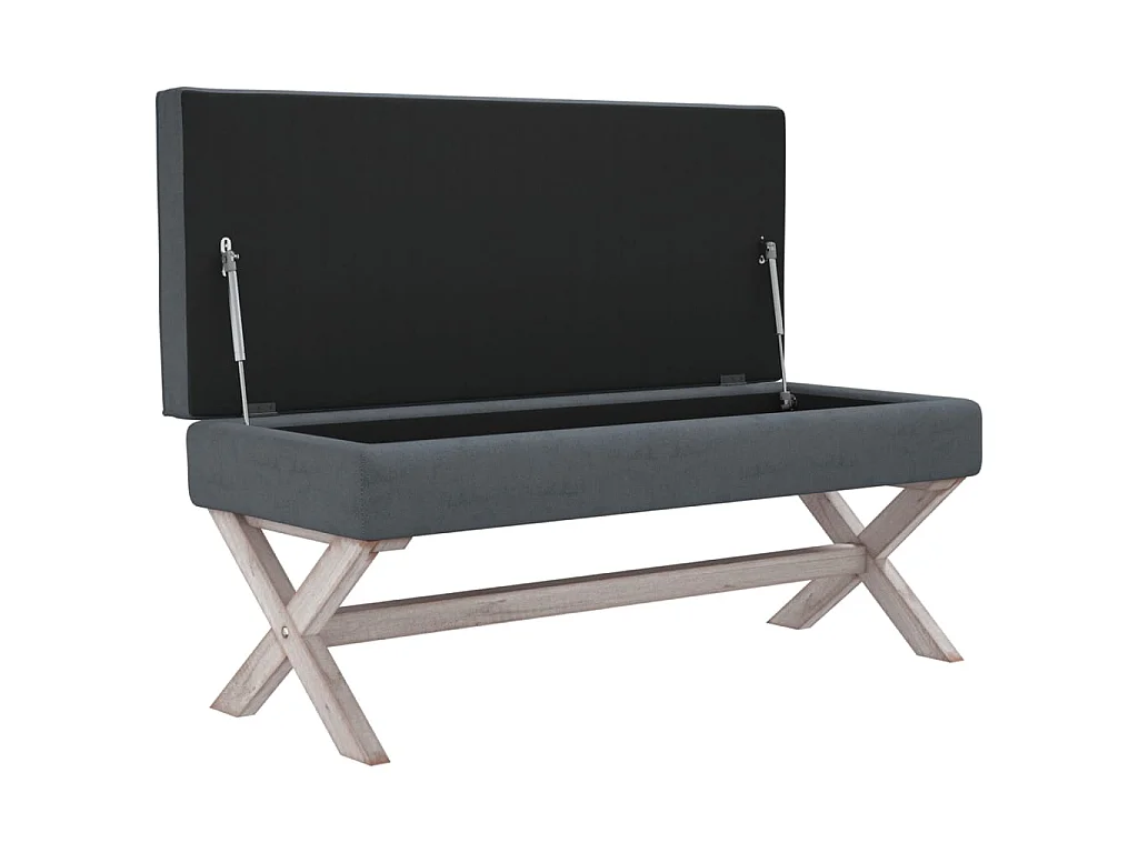 Tabouret de rangement Gris foncé 110x45x49 Velours