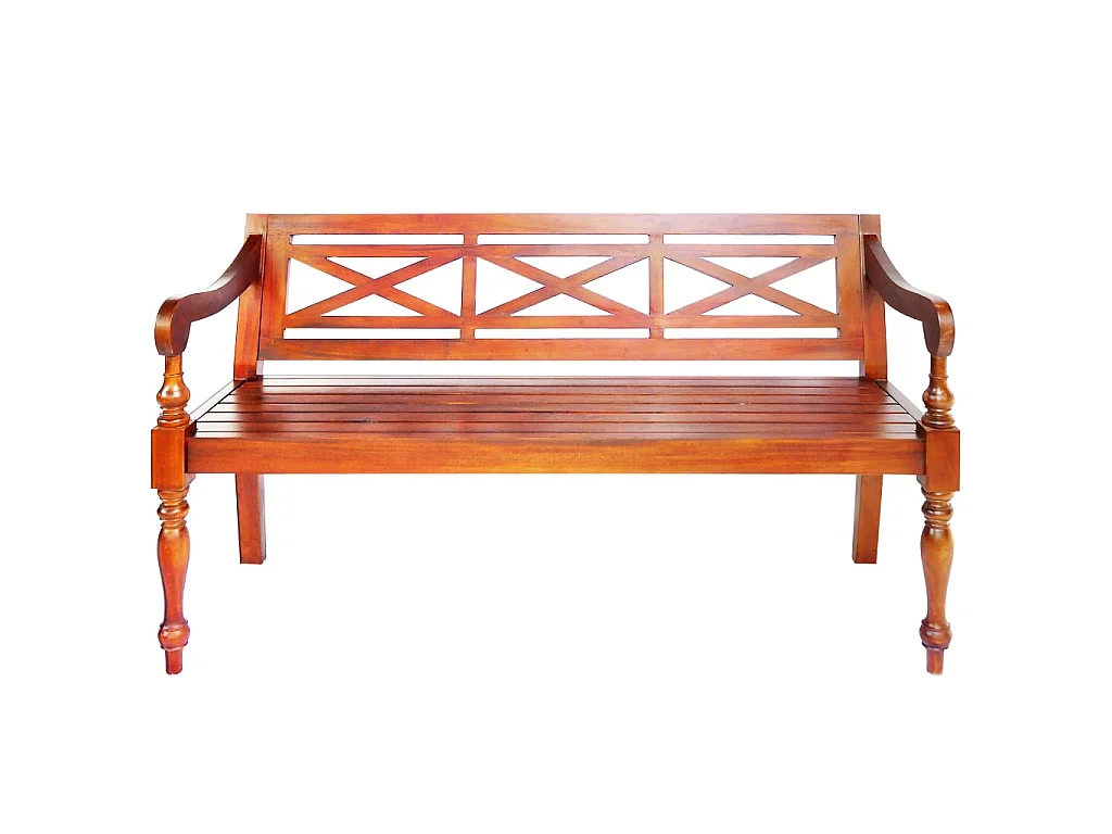Banc Batavia 123cm Bois d'acajou massif Marron foncé
