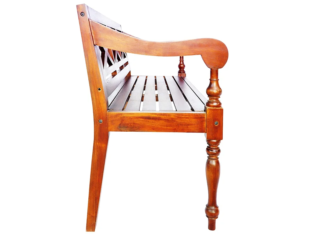 Banc Batavia 123cm Bois d'acajou massif Marron foncé