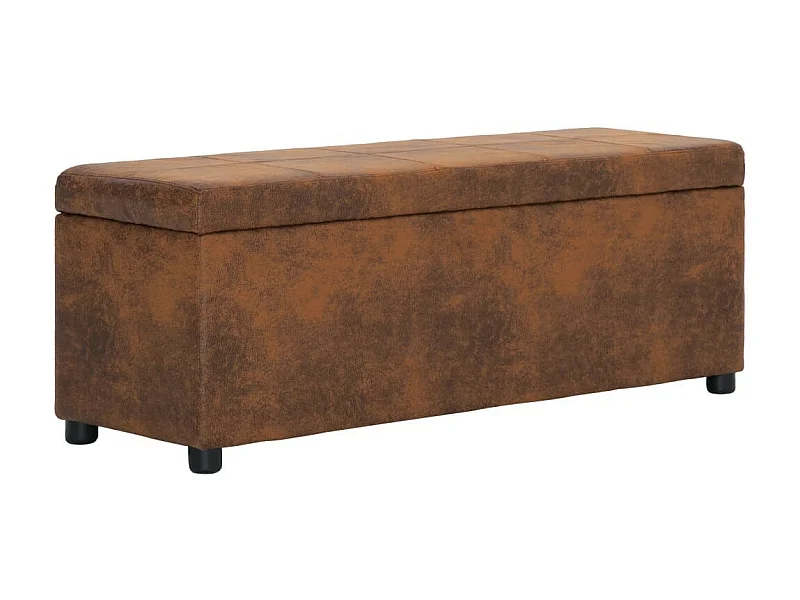 Banc avec compartiment de rangement 116cm Marron Similicuir