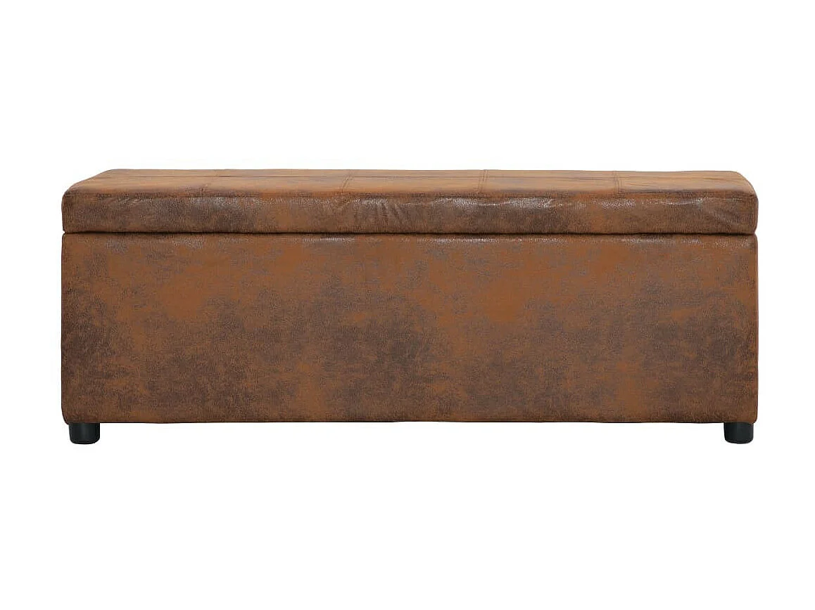 Banc avec compartiment de rangement 116cm Marron Similicuir