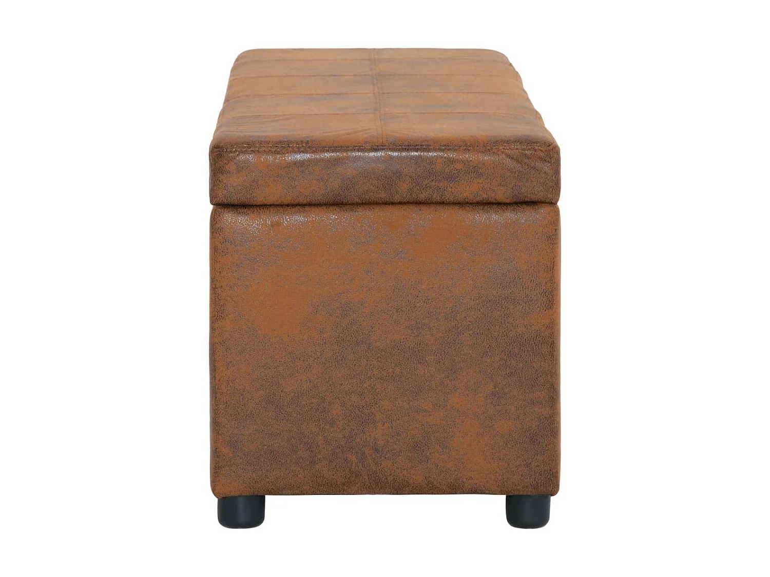 Banc avec compartiment de rangement 116cm Marron Similicuir