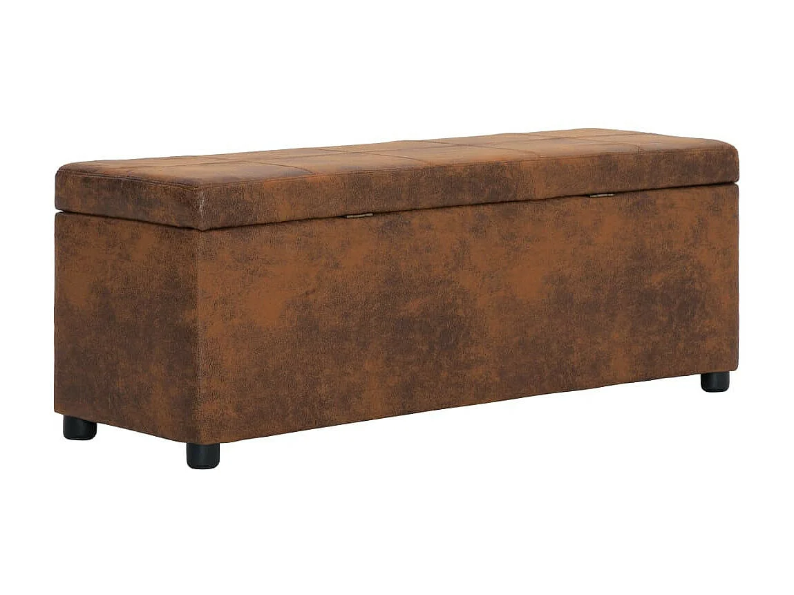 Banc avec compartiment de rangement 116cm Marron Similicuir