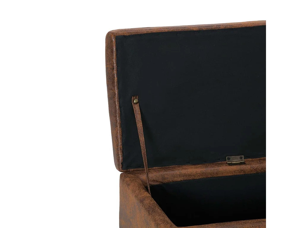 Banc avec compartiment de rangement 116cm Marron Similicuir