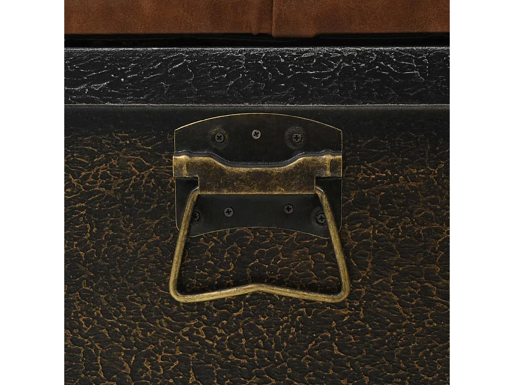 Banc de rangement Bois massif et similicuir 80,5x41x50