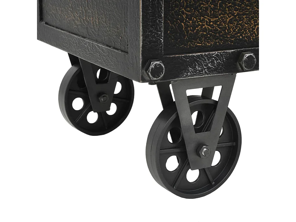 Banc de rangement Bois massif et similicuir 80,5x41x50