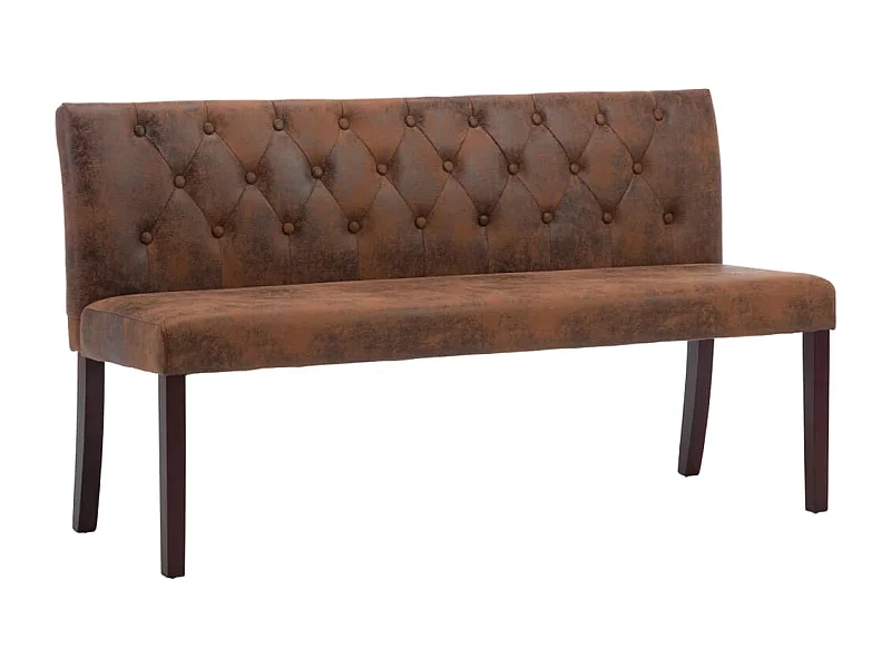Banc 148,5cm Marron Similicuir daim