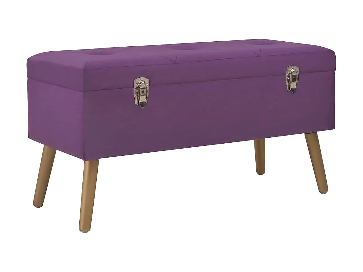 Banc avec compartiment de rangement 80cm Violet Velours 2