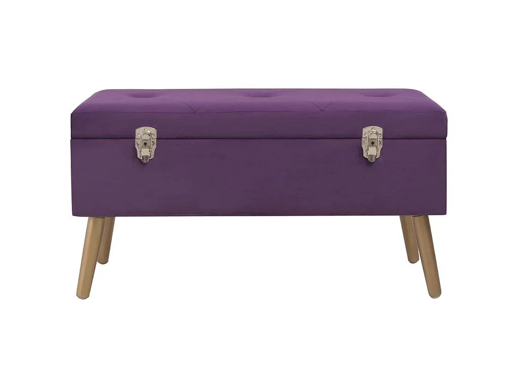 Banc avec compartiment de rangement 80cm Violet Velours 2
