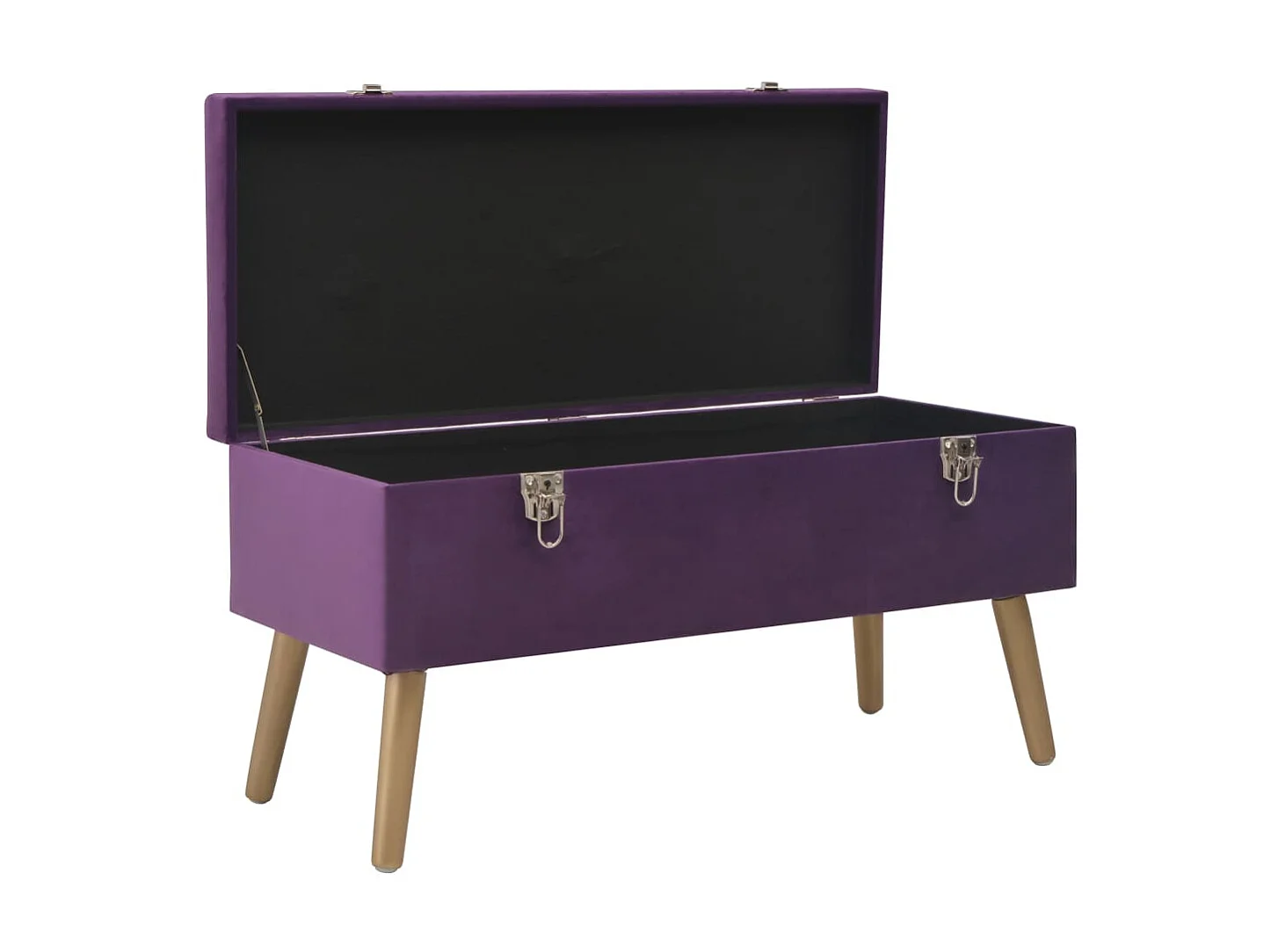 Banc avec compartiment de rangement 80cm Violet Velours 2