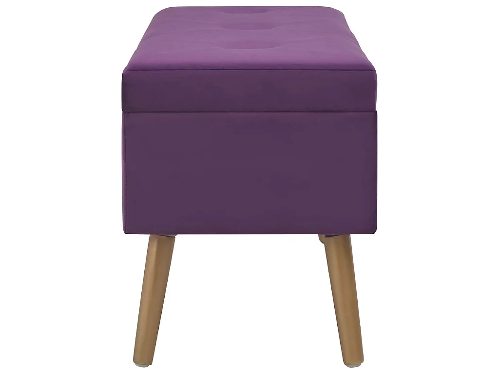 Banc avec compartiment de rangement 80cm Violet Velours 2