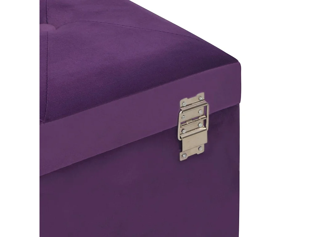 Banc avec compartiment de rangement 80cm Violet Velours 2