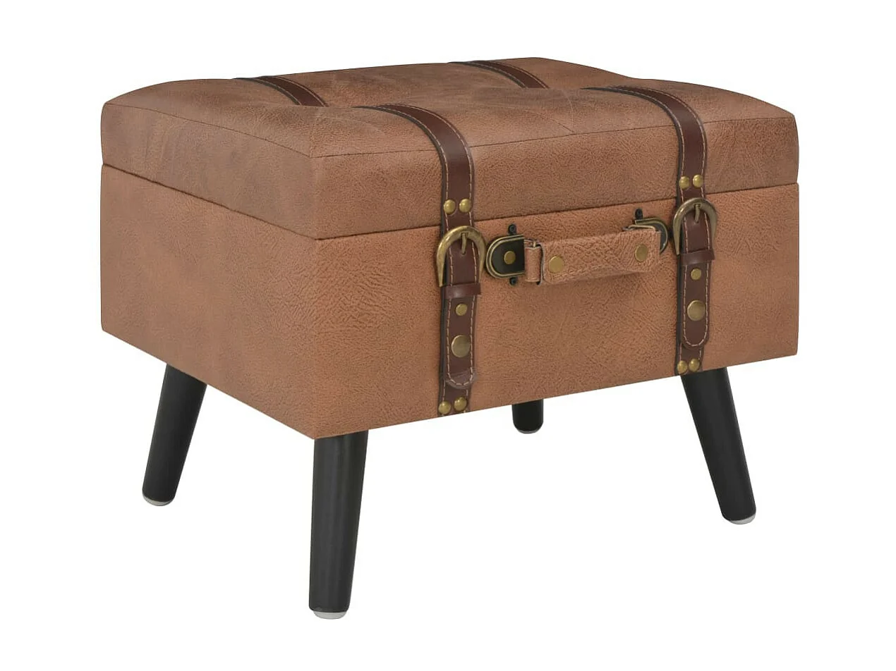 Tabourets de rangement 3 pcs Marron Similicuir