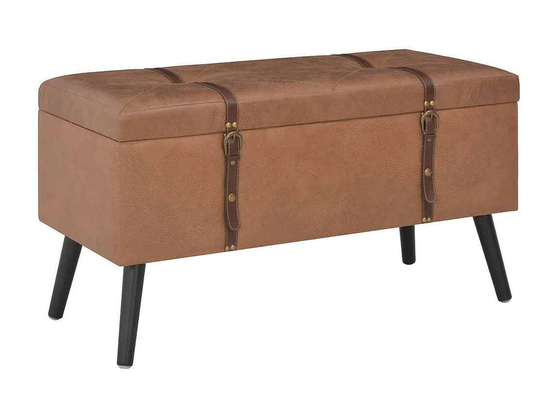 Tabourets de rangement 3 pcs Marron Similicuir